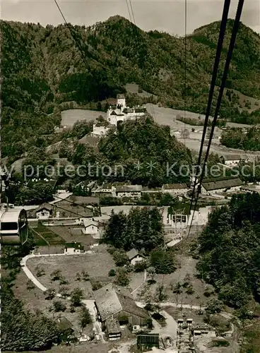 AK / Ansichtskarte Burg_Hohenaschau Blick aus Gondel d. Kampenwand Seilbahn Burg Hohenaschau