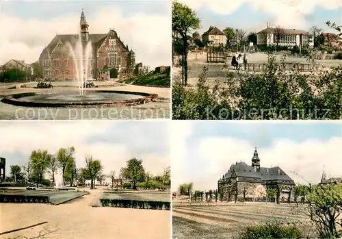 AK / Ansichtskarte Dillingen_Saar Rund ums Rathaus Springbrunnen Dillingen Saar