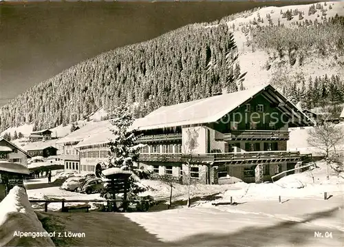 AK / Ansichtskarte Oberjoch Alpengasthof Pension Zum Loewen Winter Schnee Oberjoch