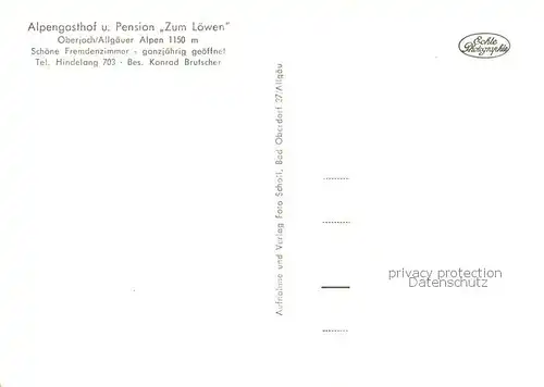 AK / Ansichtskarte Oberjoch Alpengasthof Pension Zum Loewen Winter Schnee Oberjoch