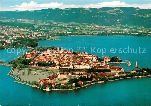 AK / Ansichtskarte Lindau_Bodensee Fliegeraufnahme Gesamtansicht Lindau Bodensee