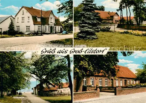 AK / Ansichtskarte Gross_Eilstorf Gasthaus Pension Zur Eiche Ortspartie Schule Gross_Eilstorf