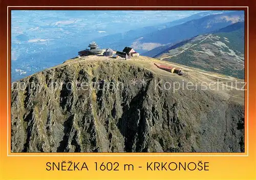 AK / Ansichtskarte Snezka_Schneekoppe Riesengebirge Letecky pohled Fliegeraufnahme Snezka Schneekoppe