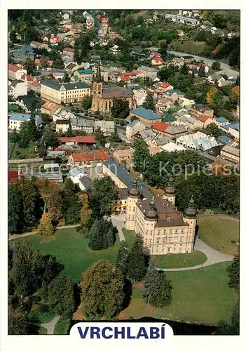 AK / Ansichtskarte Vrchlabi_Hohenelbe_Czechia Prumyslove mesto a rekracni stredisko vychodisko do stredni casti Krkonos Fliegeraufnahme 