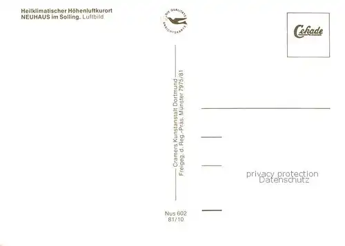 AK / Ansichtskarte Neuhaus_Solling Fliegeraufnahme Neuhaus Solling