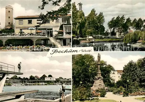 AK / Ansichtskarte Beckum__Westfalen Teich Schwimmbad Denkmal 