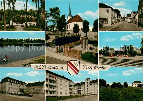 AK / Ansichtskarte Bickenbach_Bergstrasse See Kirche  Bickenbach_Bergstrasse