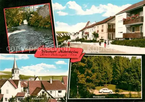 AK / Ansichtskarte Horrheim Bachpartie Kirche Waldpartie Horrheim