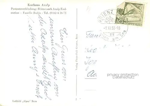 AK / Ansichtskarte Axalp_BE Fliegeraufnahme Kurhaus Axalp Axalp_BE