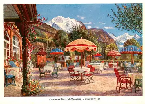 AK / Ansichtskarte Wengen__BE Terminus Hotel Silberhorn Gartenaussicht 