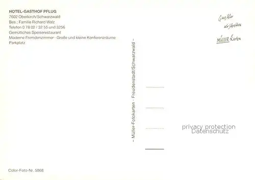 AK / Ansichtskarte Oberkirch_Baden Hotel Gasthof Pflug Oberkirch_Baden