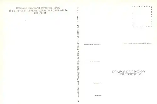 AK / Ansichtskarte Hinterzarten Hotel Adler Kirchturm Hinterzarten