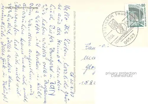 AK / Ansichtskarte Steinach_Thueringen Panorama Kirche Freibad Steinach Thueringen