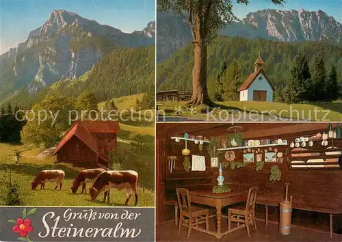 AK / Ansichtskarte Steineralm_1650m_Duerrnbachtal am Hochstaufen und Mittelstaufen mit Rupertuskapelle 