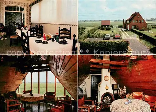 AK / Ansichtskarte Kronprinzenkoog Haus am Deich Gastraeume Kaminzimmer Panorama Kronprinzenkoog