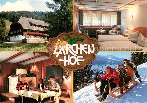 AK / Ansichtskarte Menzenschwand Hotel Cafe Restaurant Laerchenhof Gaststube Zimmer Schlittenfahrt Menzenschwand
