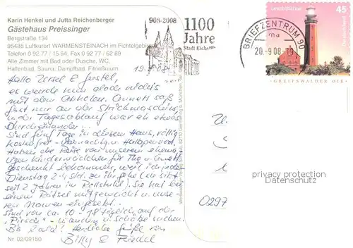 AK / Ansichtskarte Warmensteinach Gaestehaus Preissinger Warmensteinach