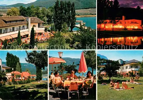 AK / Ansichtskarte Kalterer_See_Suedtirol Hotel Restaurant Seegarten Gartenterrasse Liegewiese  Kalterer_See_Suedtirol