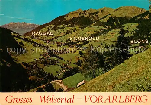 AK / Ansichtskarte Raggal_AT St Gerold und Blons Landschaftspanorama Grosses Walsertal 