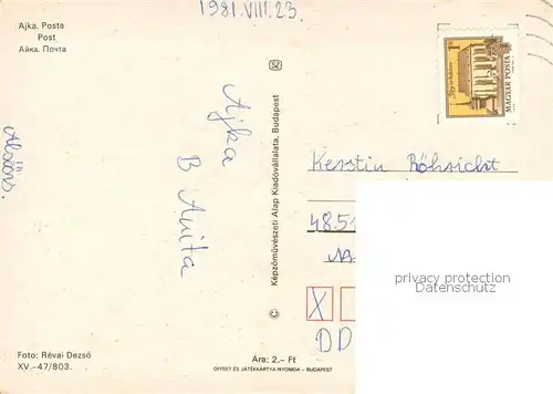 AK / Ansichtskarte Ajka Post Ajka