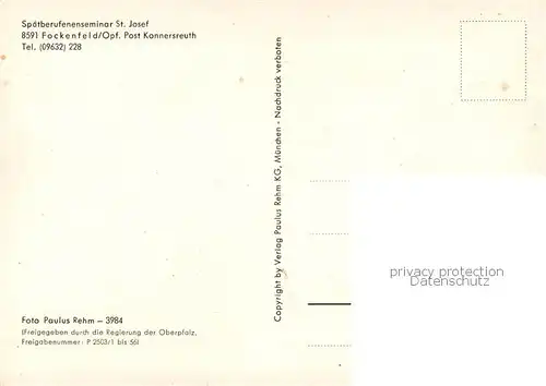 AK / Ansichtskarte Fockenfeld Spaetberufenenseminar St. Josef Fockenfeld
