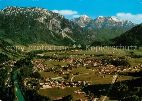 AK / Ansichtskarte Ruhpolding Panorama mit Blick zu Rauschberg Sonntagshorn Reifelberg Chiemgauer Alpen Ruhpolding