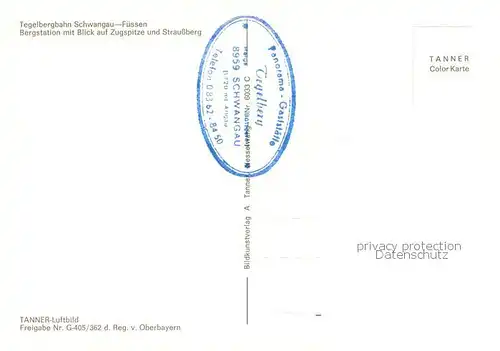 AK / Ansichtskarte Fuessen_Allgaeu Tegelbergbahn Bergstation mit Blick auf Zugspitze und Straussberg Fuessen Allgaeu