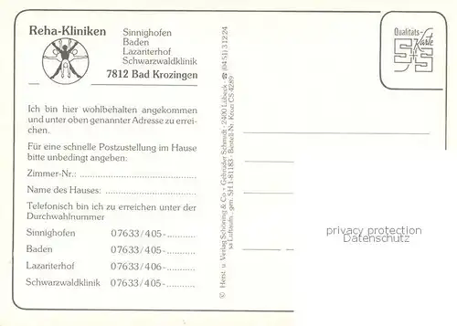 AK / Ansichtskarte Bad_Krozingen Reha Kliniken Bad_Krozingen