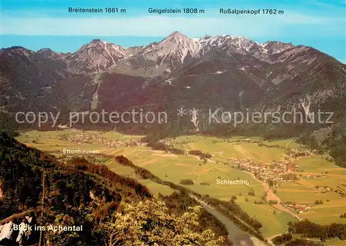 AK / Ansichtskarte Schleching Panorama Blick ins Achental mit Geigelsteingebiet Schleching