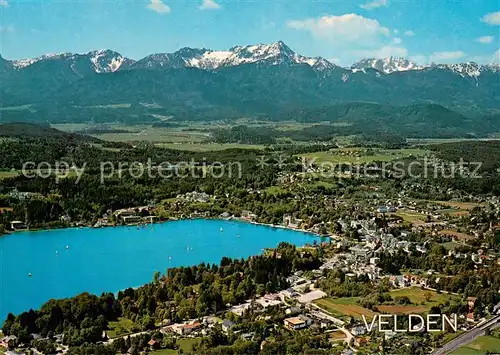 AK / Ansichtskarte Velden__Woerthersee_AT Panorama mit Mittagskogel und Julische Alpen 