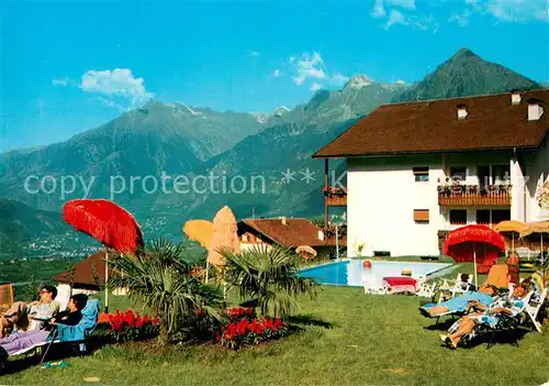 AK / Ansichtskarte Schenna_Meran Sport Hotel Liegewiese Pool Schenna Meran