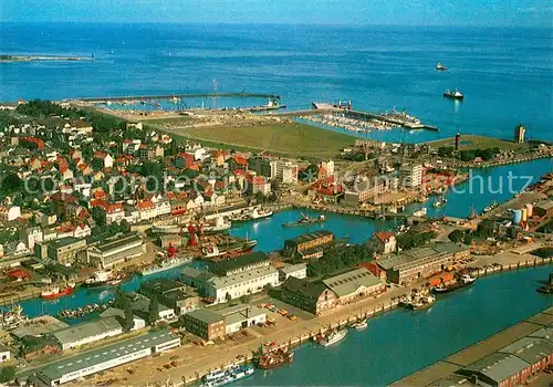AK / Ansichtskarte Cuxhaven_Nordseebad Hafenanlagen Fliegeraufnahme Cuxhaven_Nordseebad