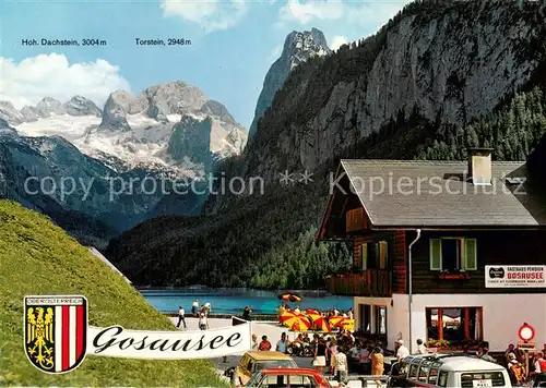 AK / Ansichtskarte Gosausee_AT mit Hohem Dachsteinund Gosaugletscher 