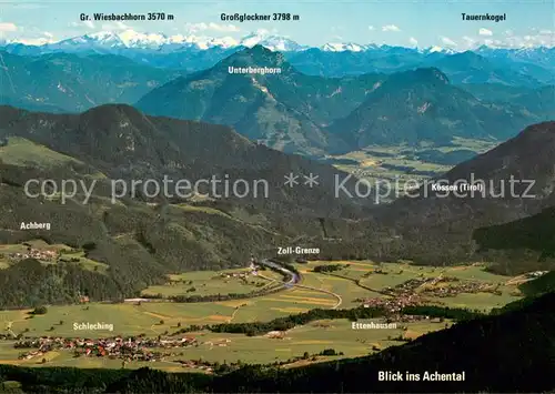 AK / Ansichtskarte Achental Fliegeraufnahme mit Schleching und Ettenhausen Achental