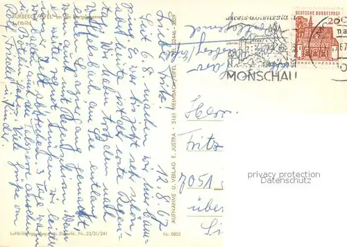 AK / Ansichtskarte Rurberg an der Rurtalsperre Fliegeraufnahme Rurberg