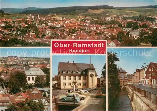 AK / Ansichtskarte Ober Ramstadt Fliegeraufnahme Panorama Rathaus Kanal Ober Ramstadt