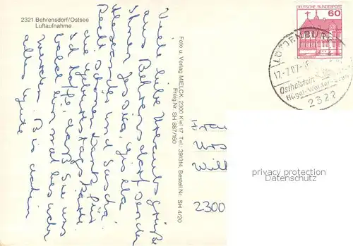 AK / Ansichtskarte Behrensdorf_Ostsee Fliegeraufnahme Behrensdorf_Ostsee