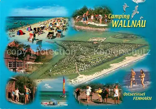 AK / Ansichtskarte Fehmarn Camping Wallnau Strand Minigolf Fliegeraufnahme Reiten Baden Fehmarn