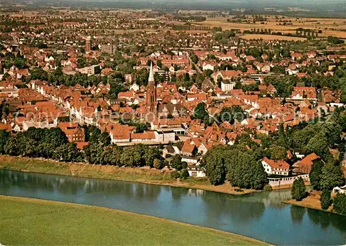 AK / Ansichtskarte Nienburg_Weser Fliegeraufnahme Nienburg Weser