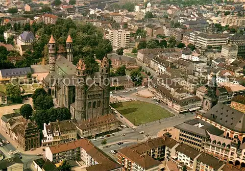 AK / Ansichtskarte Worms_Rhein Fliegeraufnahme mit Kirche Worms Rhein