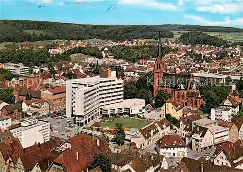 AK / Ansichtskarte Heidenheim_Brenz Fliegeraufnahme mit Rathaus Kirche und Stadtmitte Heidenheim Brenz