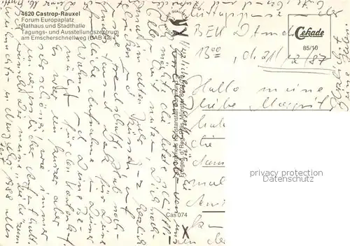 AK / Ansichtskarte Castrop Rauxel Forum Europaplatz Rathaus und Stadthalle Tagungszentrum am Emscherschnellweg Fliegeraufnahme Castrop Rauxel