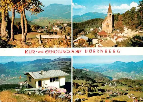 AK / Ansichtskarte Duerrnberg_Hallein_AT Ortsansicht mit Kirche Panorama Blick gegen Osterhorngruppe Salzachtal Barmsteine 