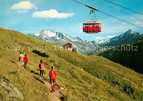 AK / Ansichtskarte Davos_GR Flueela Wanderweg Pischabahn gegen Wisshorn und Schwarzhorn Davos_GR