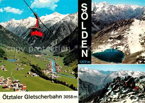 AK / Ansichtskarte Soelden_oetztal Bergbahn Gletscherbahn Bergwandern oetztaler Alpen Talblick  Soelden oetztal