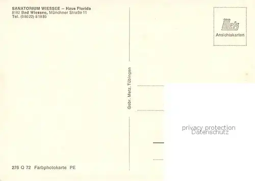 AK / Ansichtskarte Bad_Wiessee Sanatorium Wiessee Haus Florida Bad_Wiessee