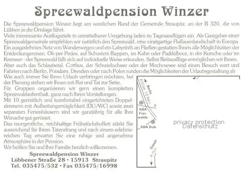 AK / Ansichtskarte Straupitz Spreewaldpension Winzer Straupitz