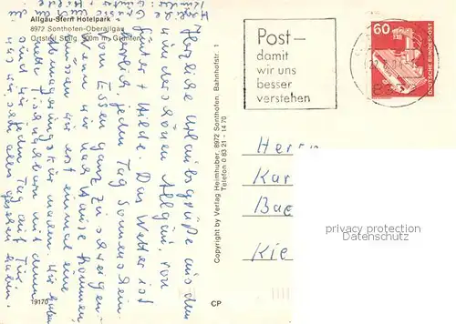 AK / Ansichtskarte Sonthofen_Oberallgaeu Allgaeu Stern Hotelpark Sonthofen Oberallgaeu