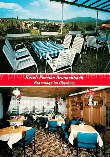 AK / Ansichtskarte Braunlage Hotel Pension Brunnenbach Terrasse Gaststube Braunlage