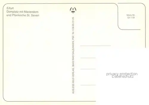 AK / Ansichtskarte Erfurt Domplatz mit Mariendom und Pfarrkirche St Severi Fliegeraufnahme Erfurt